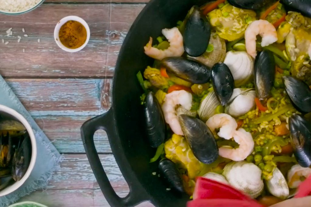 Arroz Paella Miraflores con mariscos