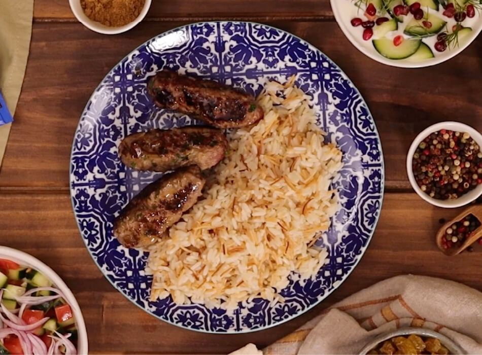 Arroz Árabe Miraflores con Kebab