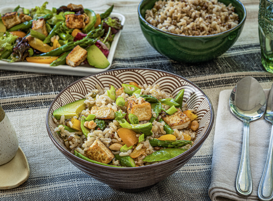 Arroz Integral con Legumbres y Tofú